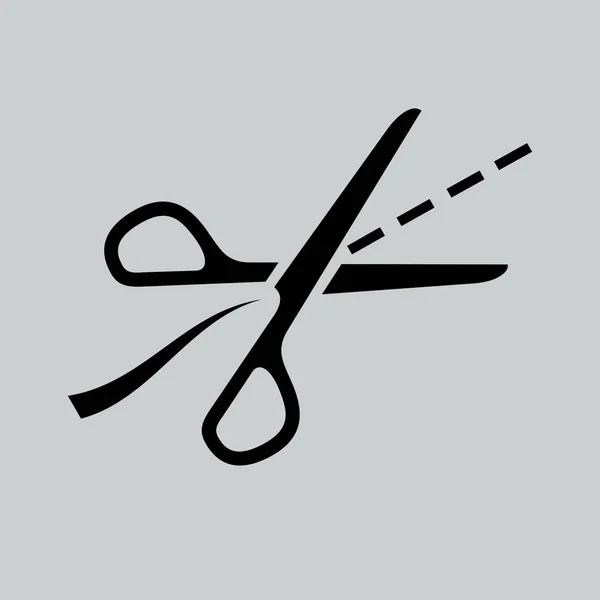 Scissors with cut lines — Stock Vector