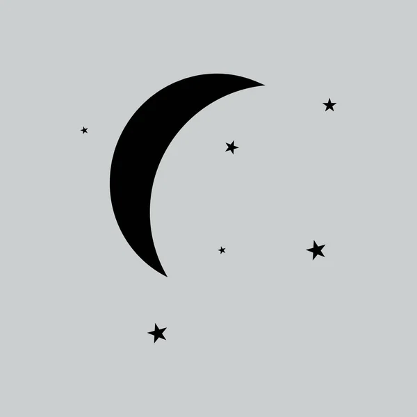 Månen och stjärnorna flat ikonen — Stock vektor