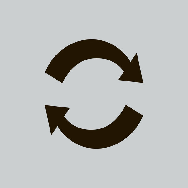 Flat icon of cyclic arrows