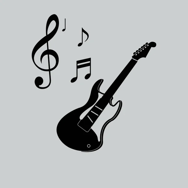 Guitare icône plate — Image vectorielle