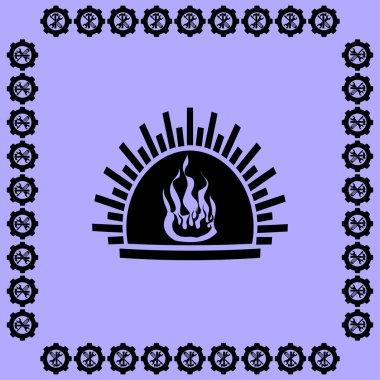 Şömine düz simgesi