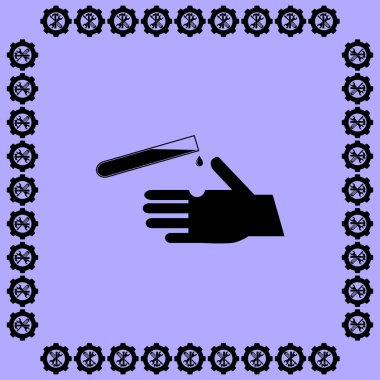 test tüpü simgesi risk el için