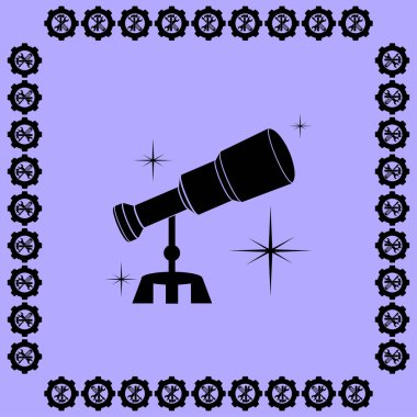 Teleskop düz simgesi