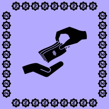 el ve para nakit düz simgesi