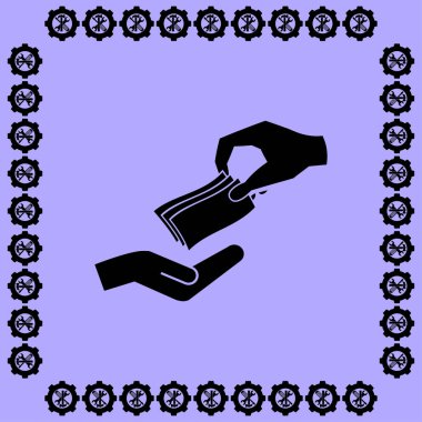 el ve para nakit düz simgesi