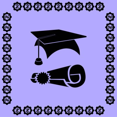 eğitim lisans düz simgesi