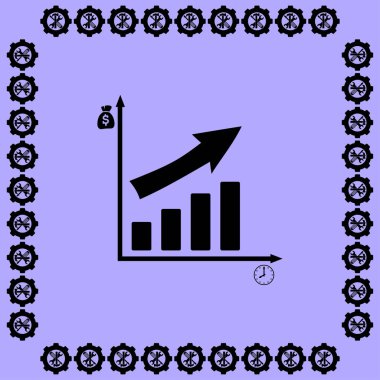 Grafik ve grafik düz simgesi