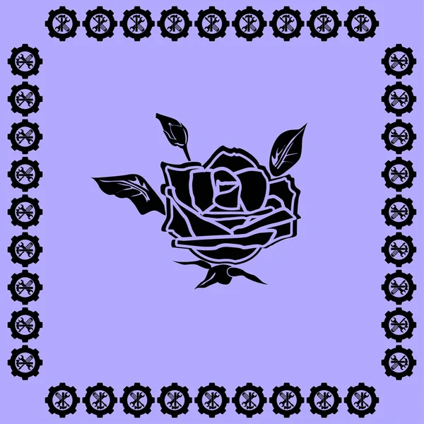 Rosa ícone plana — Vetor de Stock