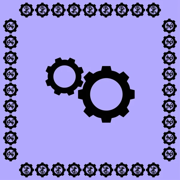Gears platte pictogram — Stockvector