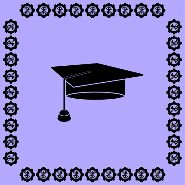 Student hoed platte pictogram — Stockvector
