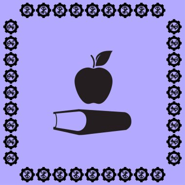 Kitap ve elma simgesi