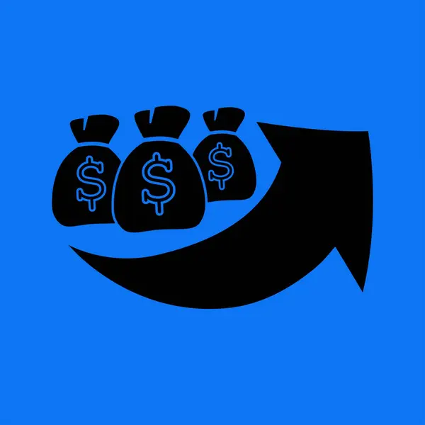 Moneybags ícone gráfico crescido — Vetor de Stock