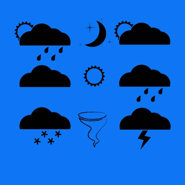 Wetter Web-Symbole gesetzt — Stockvektor