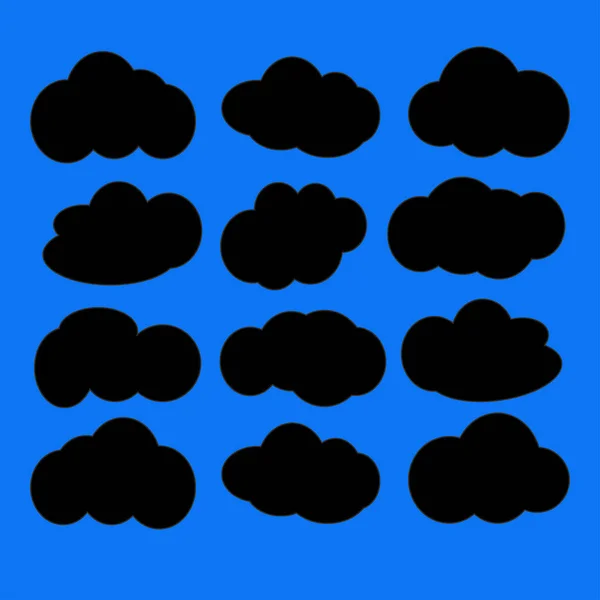 Wolkensymbole gesetzt — Stockvektor