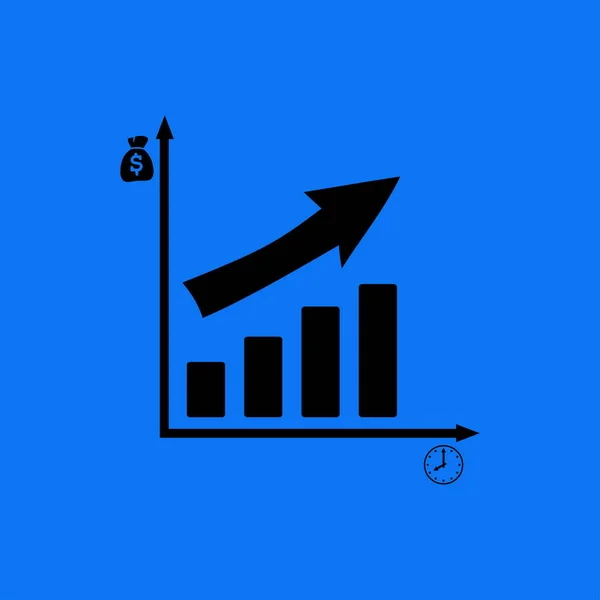 Gráfico y gráfico icono plano — Archivo Imágenes Vectoriales