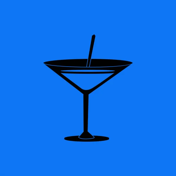 Cocktailflache Ikone — Stockvektor