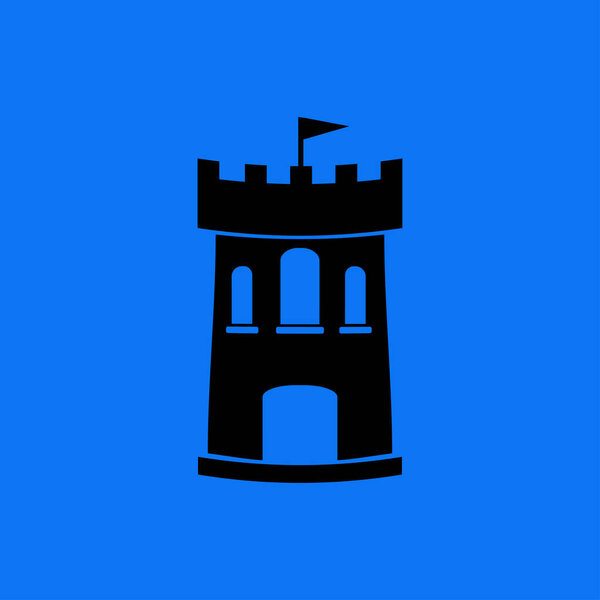 Castle tower icon background 
