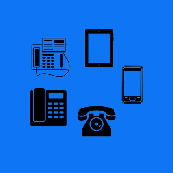Telefon Set Icons Illustration — Stockvektor