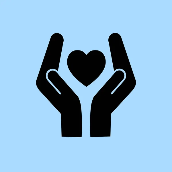 Heart and hands  icon — Stock Vector