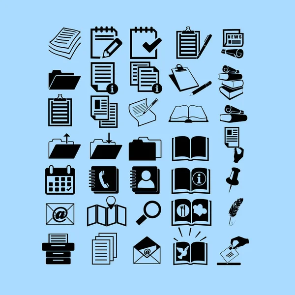 Illustration d'icônes de document — Image vectorielle