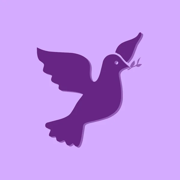 Ícone de pombo, pássaro — Vetor de Stock
