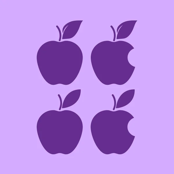 Zestaw ikon jabłek — Wektor stockowy