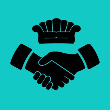 Kanepe ve el sıkışma simgesi