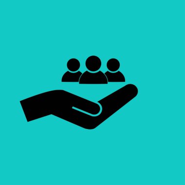 İş adamları simgesi. ekip çalışması vektör çizim