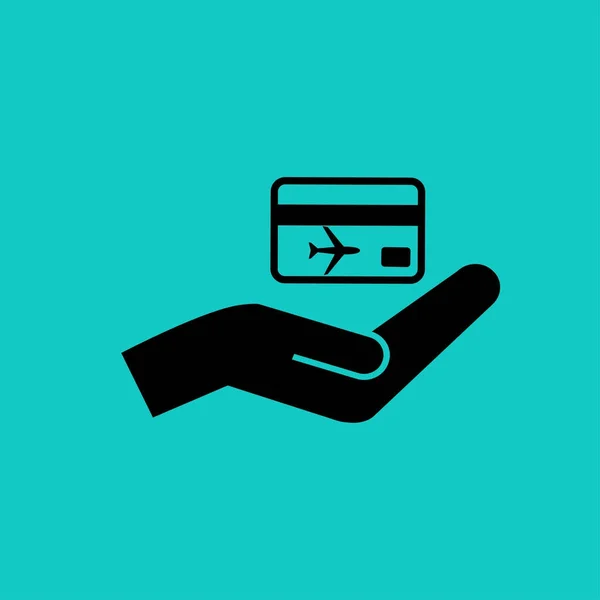 Icono de mano y billete — Vector de stock