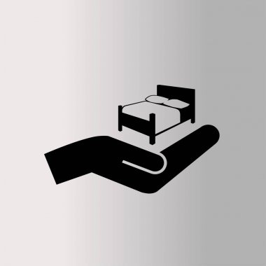 Yatak ve el simgesi