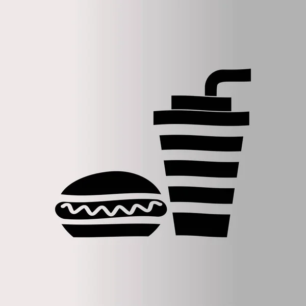 Hotdog and drink icon — Stock Vector