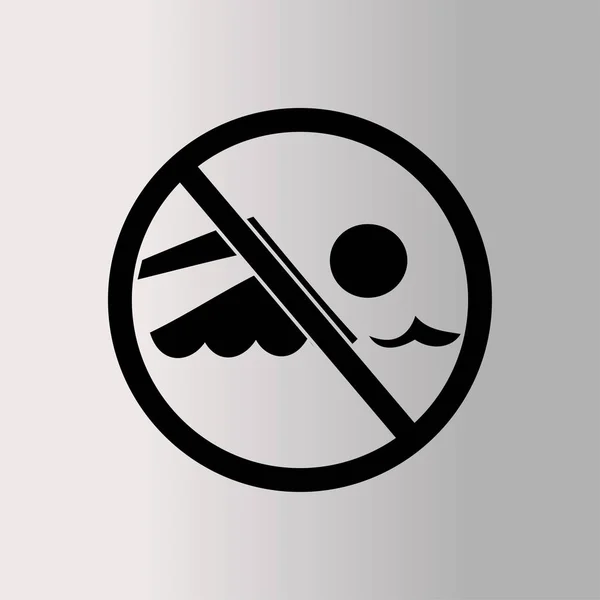 No swimming sign — Stock Vector