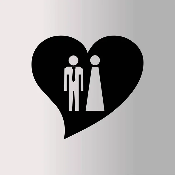 Εικονίδιο Καρδιάς Εικονογράφηση Διάνυσμα Άνδρας Και Γυναίκα — Διανυσματικό Αρχείο