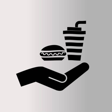 Fast food düz simgesi