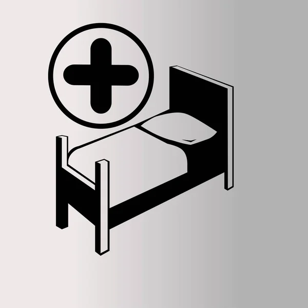 Εικονογράφηση κρεβάτι νοσοκομείου — Διανυσματικό Αρχείο