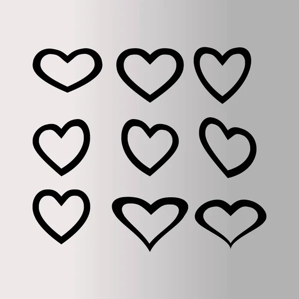 Icono de corazones, signo de amor — Vector de stock