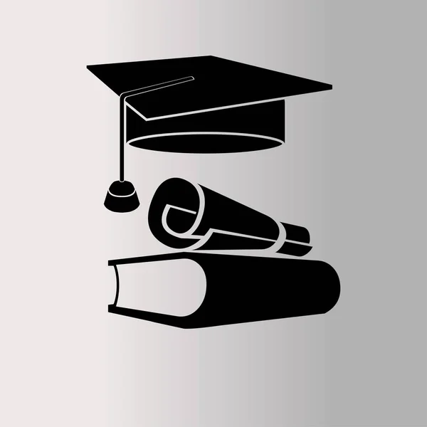 Libro Sombrero de graduación Diploma — Vector de stock