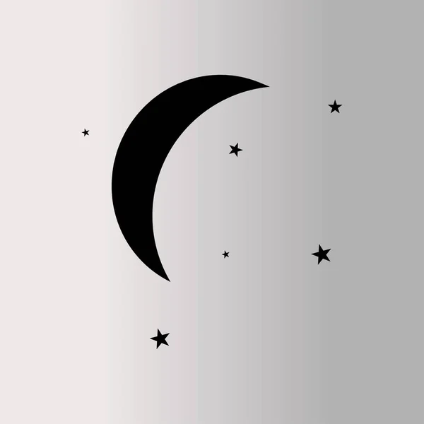 Mond und Sterne flaches Symbol — Stockvektor