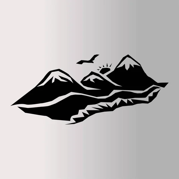 Bergen pictogram illustratie — Stockvector