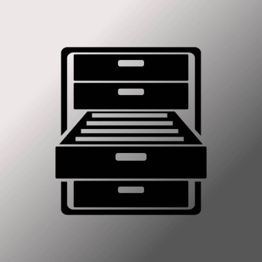 Çekmece illüstrasyon vektör simgesi