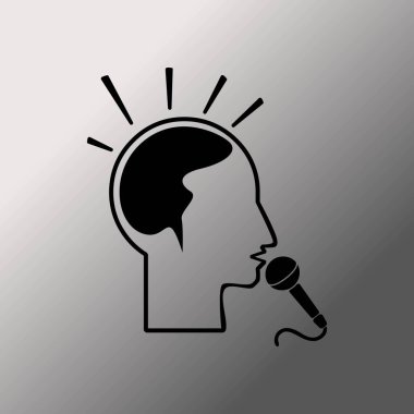 Düşünüyorum, mikrofon vektör çizim