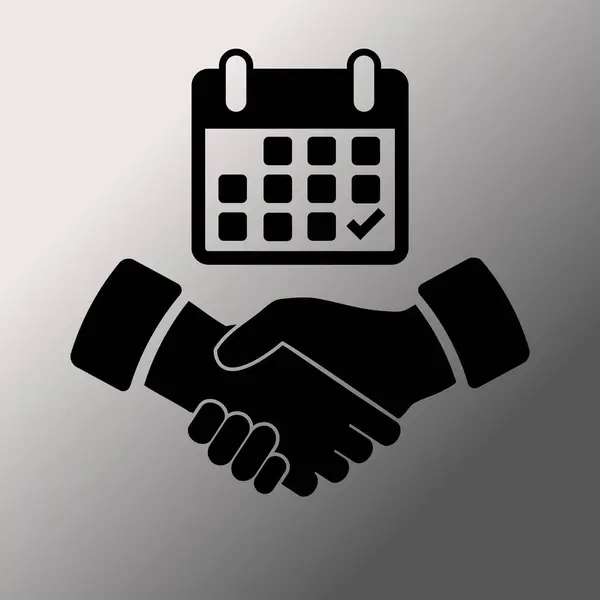 Kalender Flaches Symbol Handshake Vektor Illustration — Stockvektor