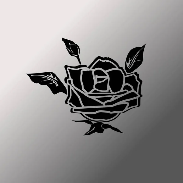 Rosa icono plano — Vector de stock