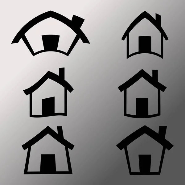 Hus ikoner, hem — Stock vektor