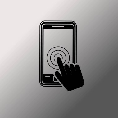dokunmatik ekran smartphone düz simgesi