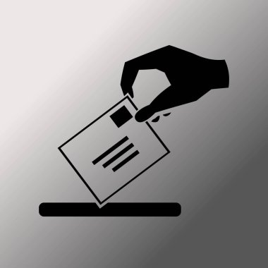 Posta vektör simgesi veren el