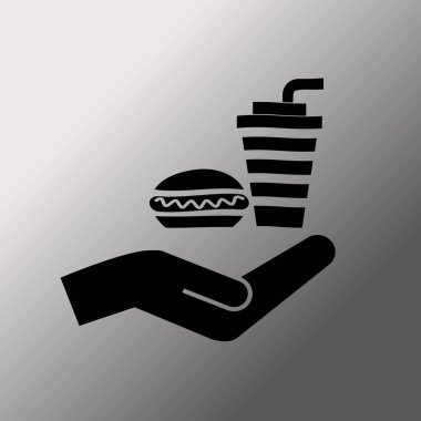 Sosisli ve içki vektör simgesi