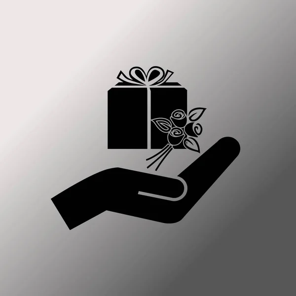 Gift Hand Vector Icon — Stock Vector