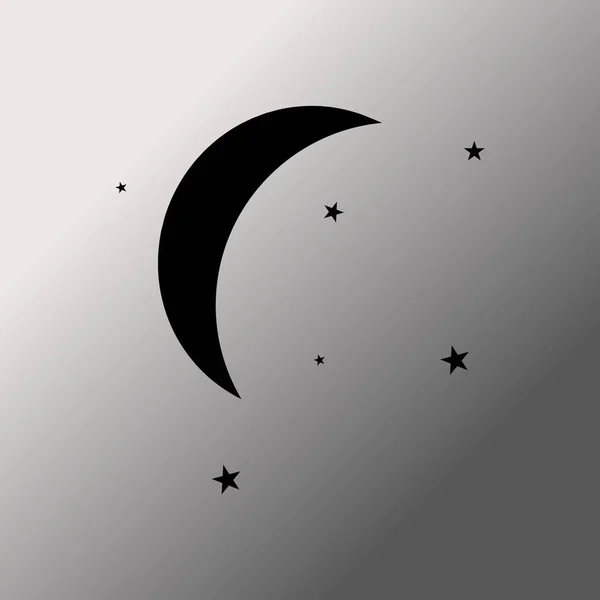 Moon Stjärnor Vektor Ikon Illustration — Stock vektor