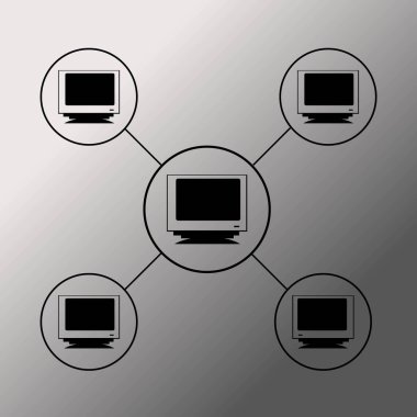 Ağ simgesini illüstrasyon vektör